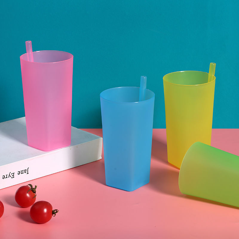 Colorful kids straw cup with Built In Straw for Toddlers and Everyday Drinks