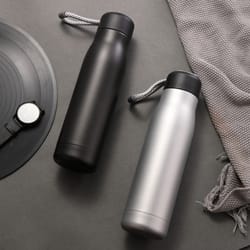 custom stainless steel thermos bottle with rope portable vacuum flask