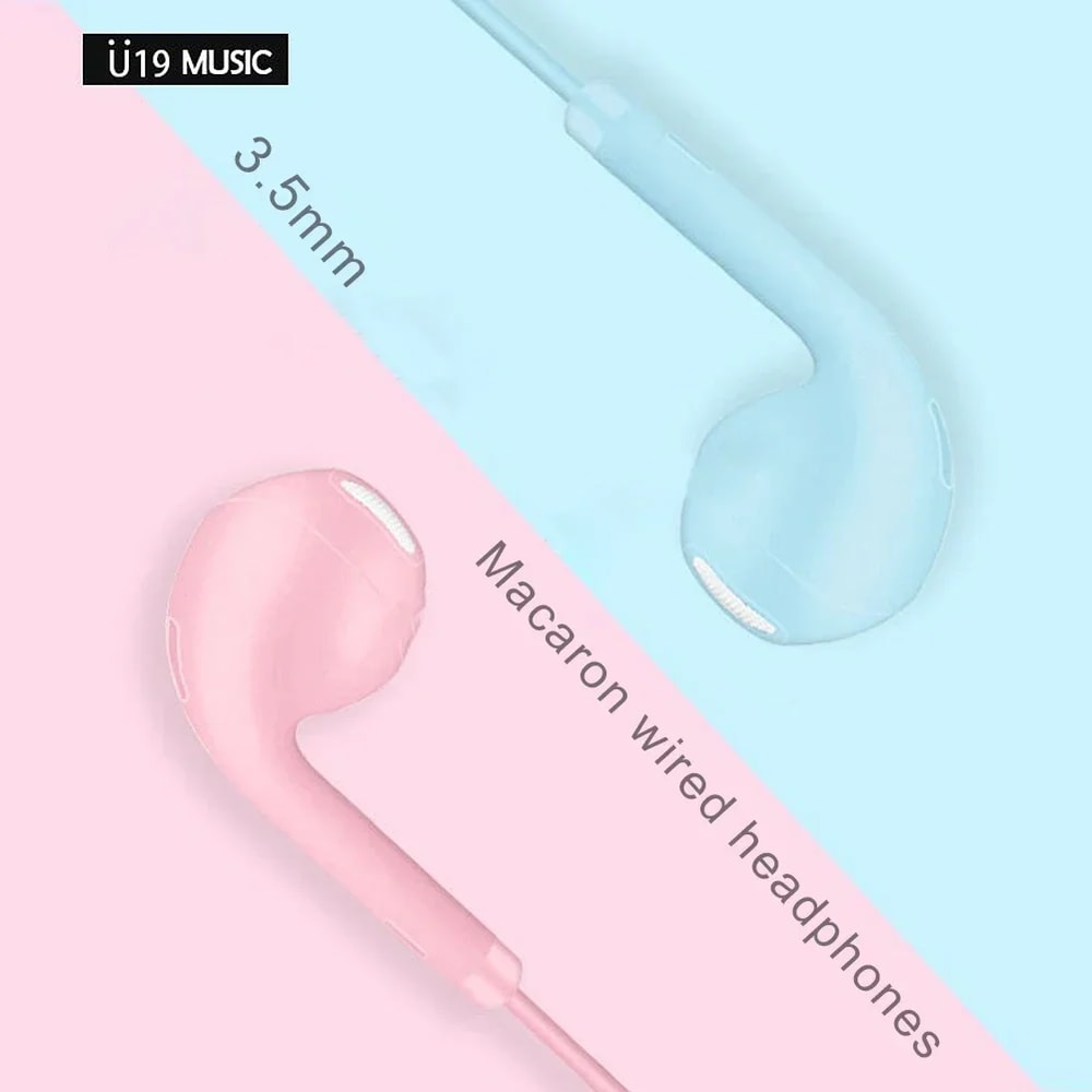 Macaron Wired In Ear Headphones With Microphone Noise Cancelling Colorful Earbuds 0
