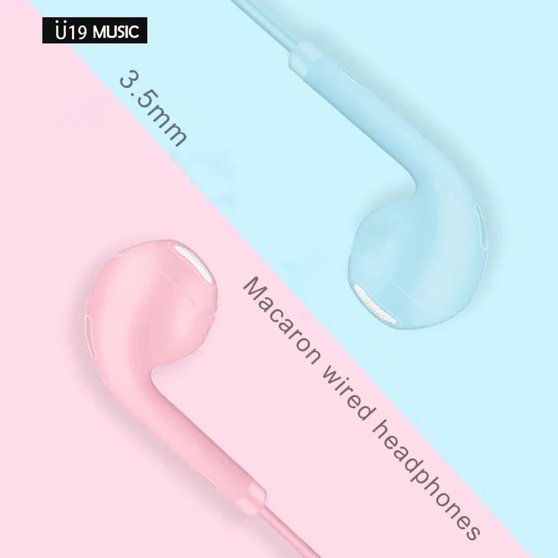 Macaron Wired In Ear Headphones With Microphone Noise Cancelling Colorful Earbuds 0