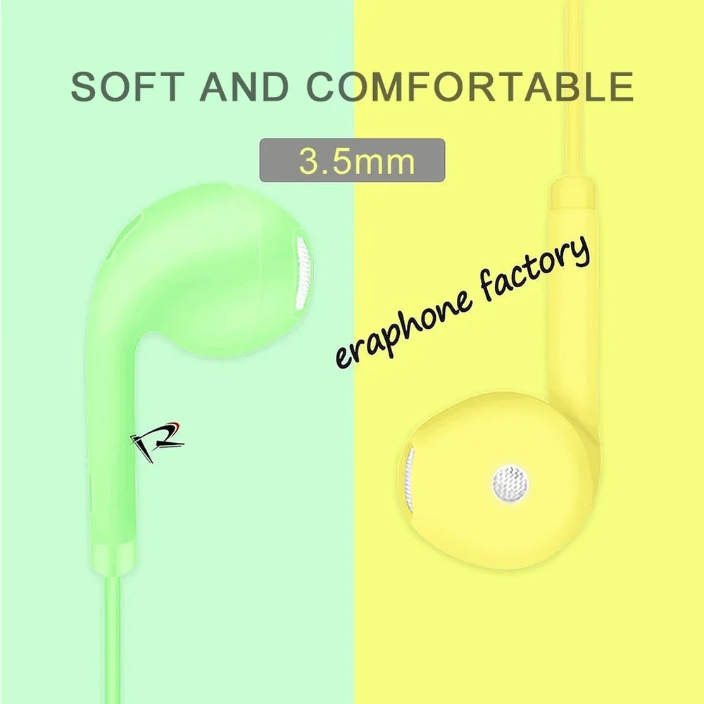Macaron Wired In Ear Headphones With Microphone Noise Cancelling Colorful Earbuds 1
