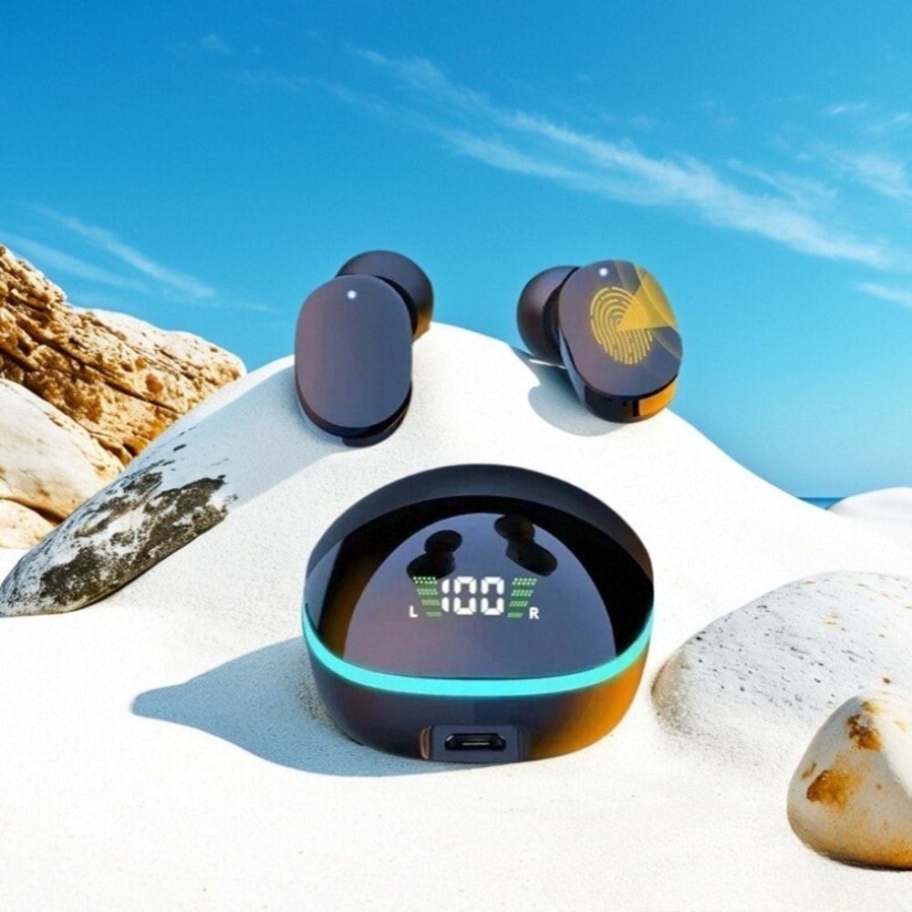 TWS Wireless Bluetooth Earbuds with LED Power Display and Noise Cancelling Mic