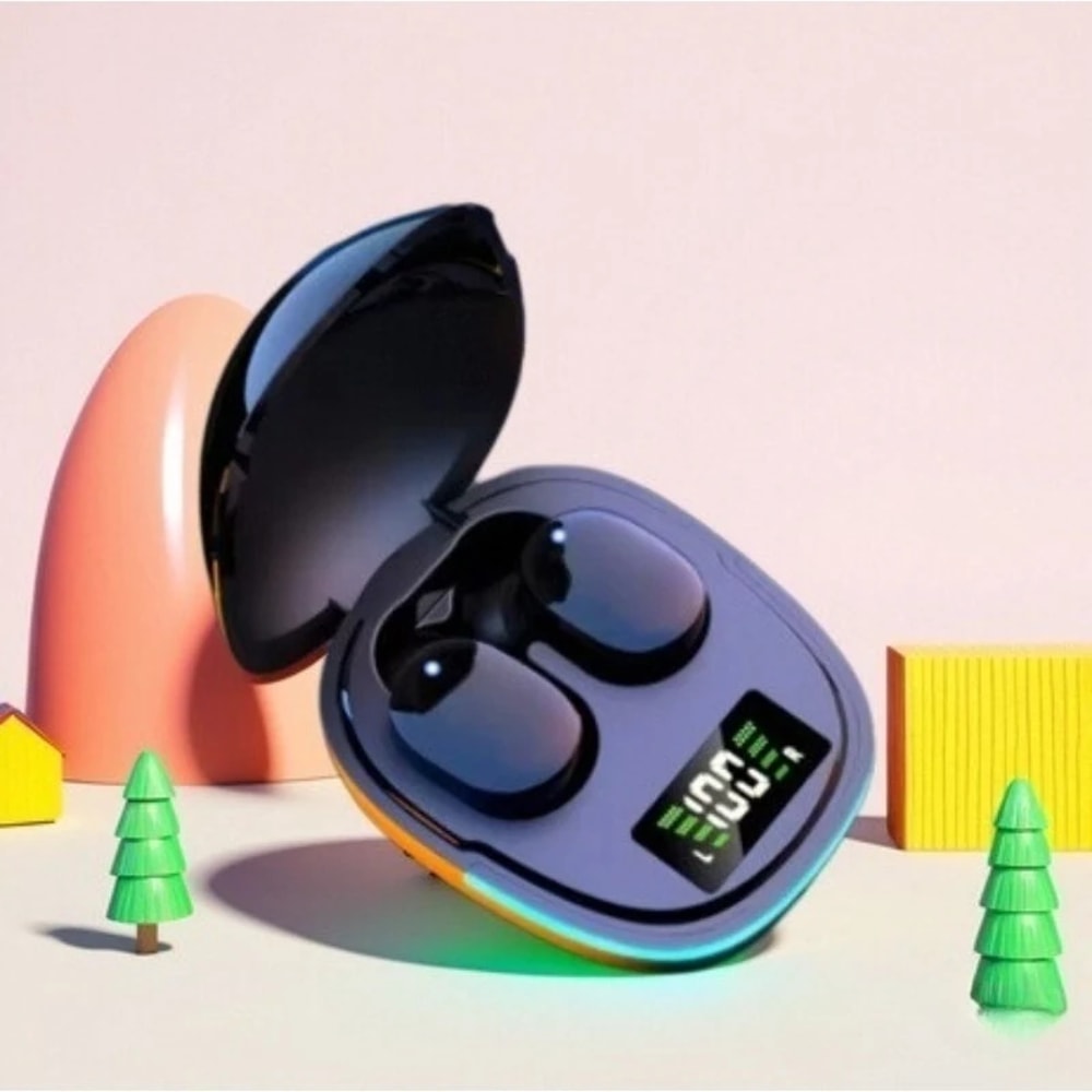 TWS Wireless Bluetooth Earbuds with LED Power Display and Noise Cancelling Mic