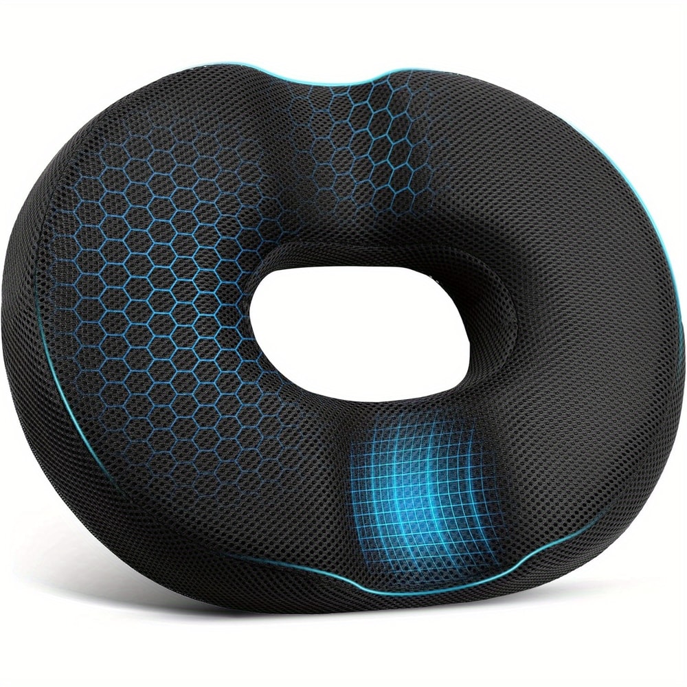 Memory Foam Orthopedic Donut Pillow for Hemorrhoid Relief and Sciatica Support Seat Cushion