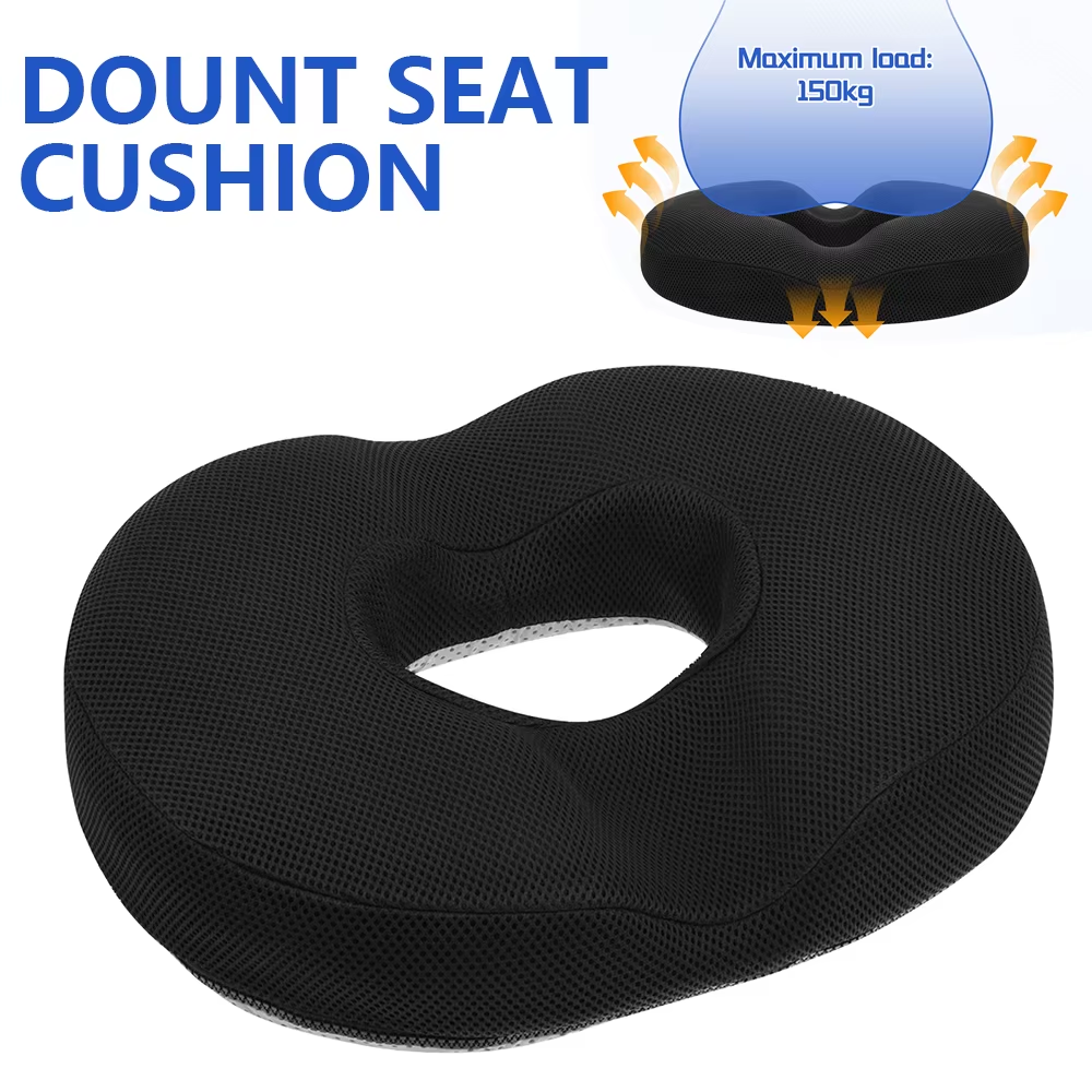 Memory Foam Orthopedic Donut Pillow for Hemorrhoid Relief and Sciatica Support Seat Cushion
