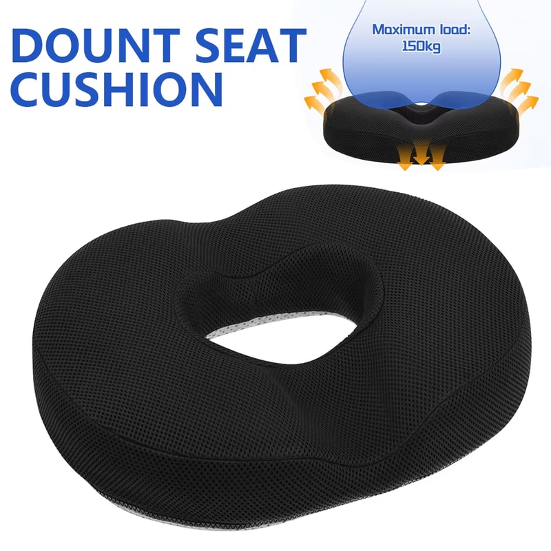 Memory Foam Orthopedic Donut Pillow for Hemorrhoid Relief and Sciatica Support Seat Cushion