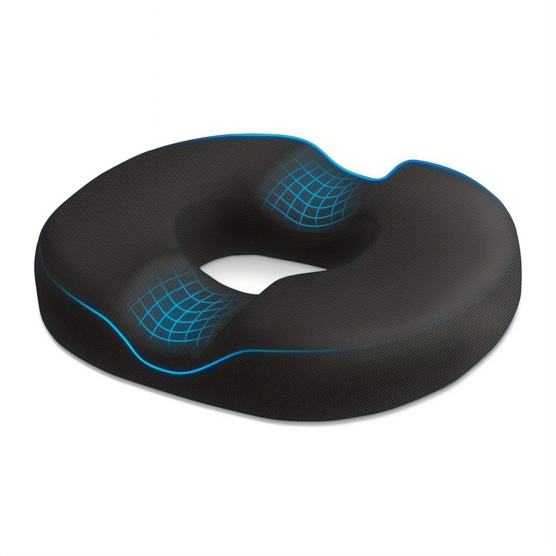 Memory Foam Orthopedic Donut Pillow for Hemorrhoid Relief and Sciatica Support Seat Cushion