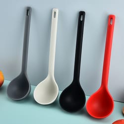premium silicone soup ladle heat resistant long handle ramen spoon