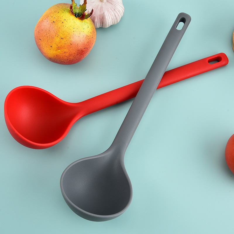 Premium Silicone Soup Ladle Heat Resistant Long Handle Ramen Spoon