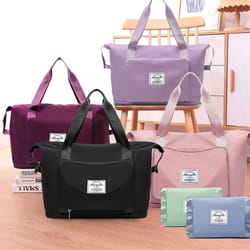 expandable large capacity travel bag waterproof foldable weekend tote and overnight luggage