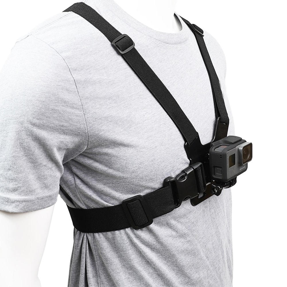 Adjustable Chest Mount Harness for Action Camera Hands-Free Immersive POV Video Recording