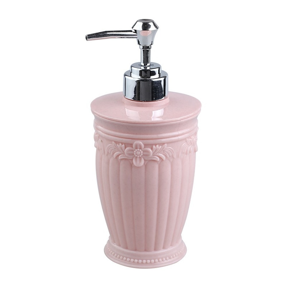 Vintage Carved Glass Soap Dispenser with Rustproof Pump for Elegant Bathroom Decor