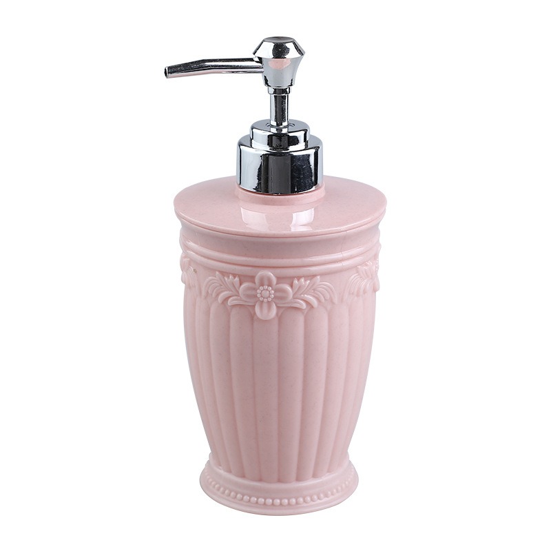 Vintage Carved Glass Soap Dispenser with Rustproof Pump for Elegant Bathroom Decor