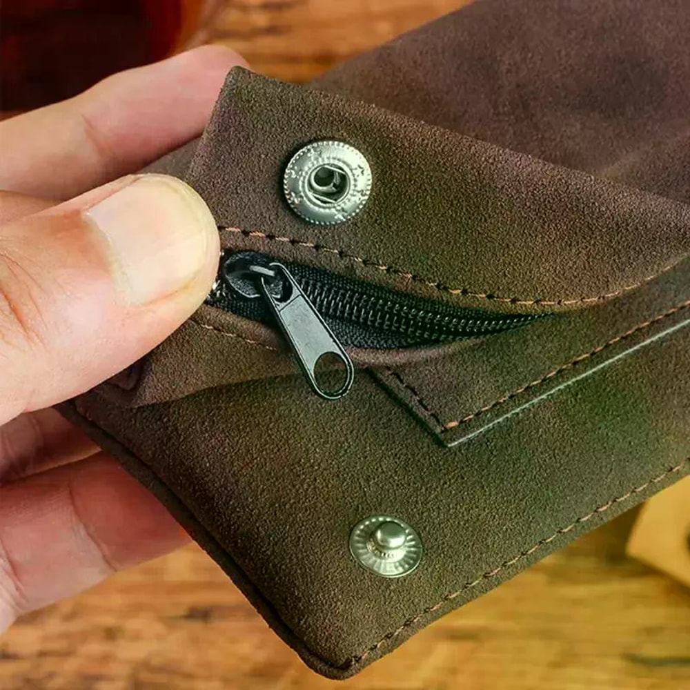 Handmade Leather Tobacco Pouch with Moisturizing Tobacco Storage and Lighter Pocket