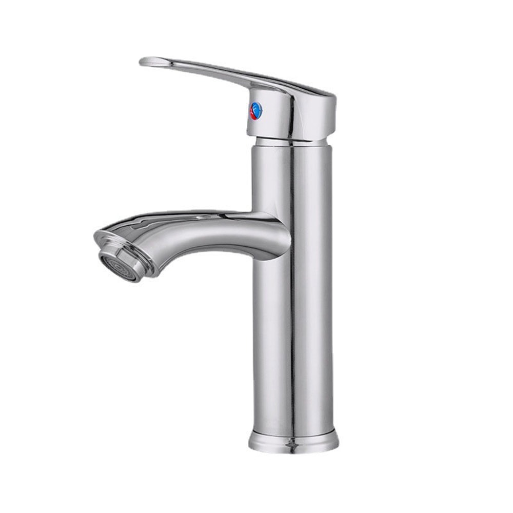 Silver Bathroom Sink Faucet Single Handle Hot And Cold Mixer Tap 3