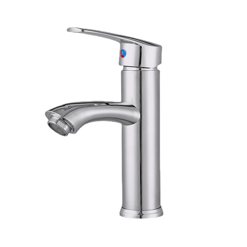 Silver Bathroom Sink Faucet Single Handle Hot And Cold Mixer Tap 3