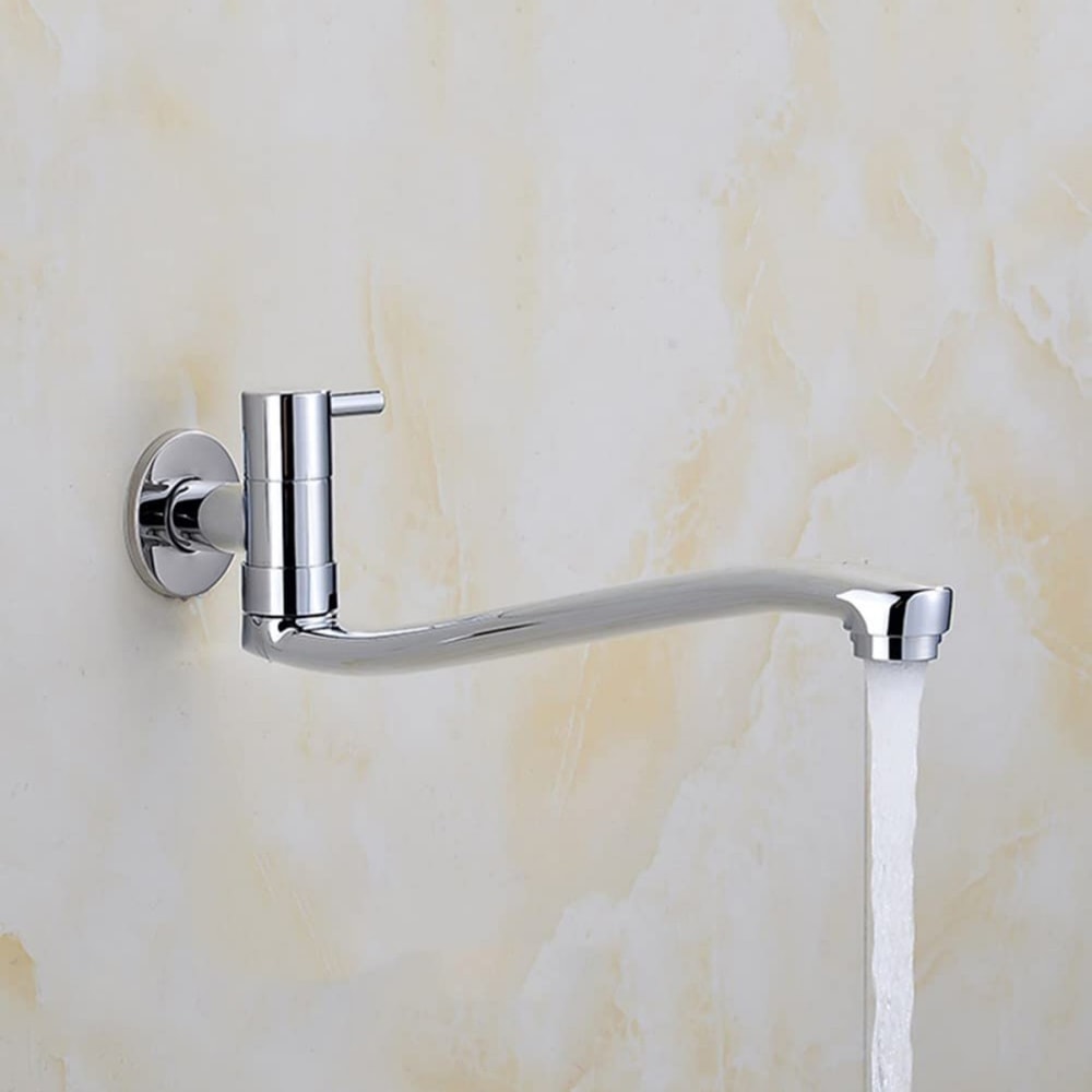 Space Saving Wall Mount Cold Water Faucet With Swing Spout 1