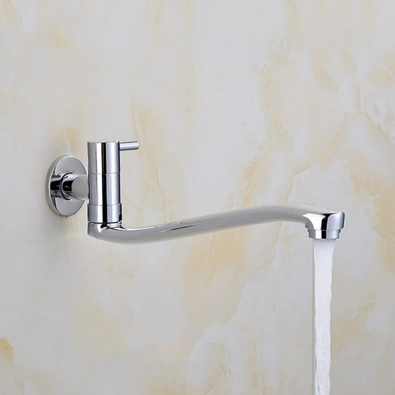 Space Saving Wall Mount Cold Water Faucet With Swing Spout 1