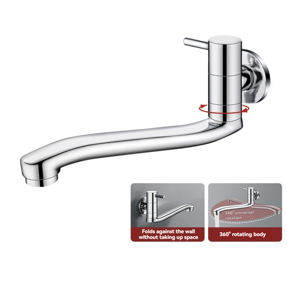 Space Saving Wall Mount Cold Water Faucet With Swing Spout 2