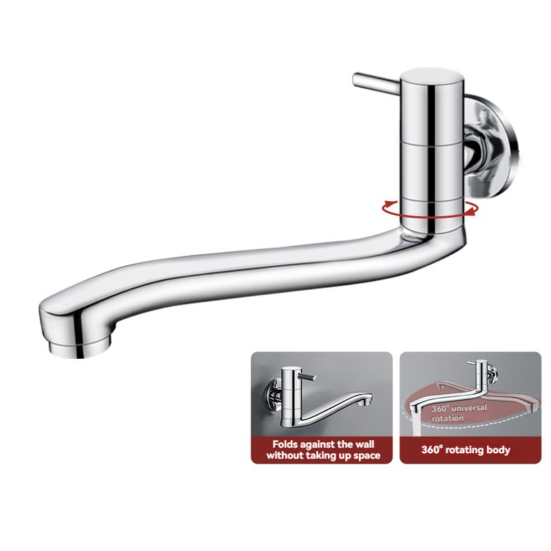 Space Saving Wall Mount Cold Water Faucet With Swing Spout 2