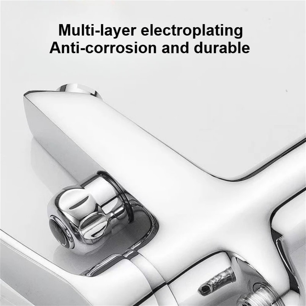 Modern Chrome Bathroom Sink Faucet Deck Mounted Hot And Cold Mixer Tap 4