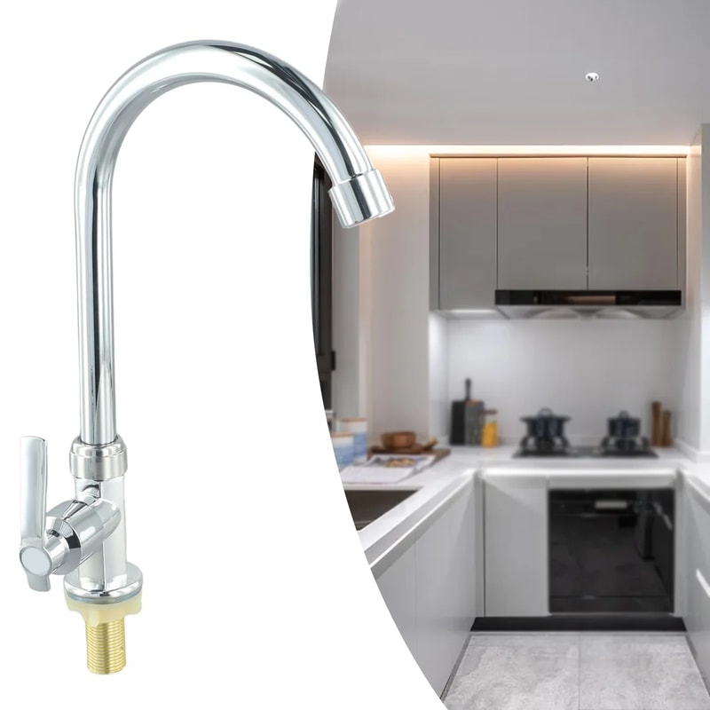 Cold Water Faucet Single Hole Swivel Sink Tap For Kitchen Bar Bathroom 0