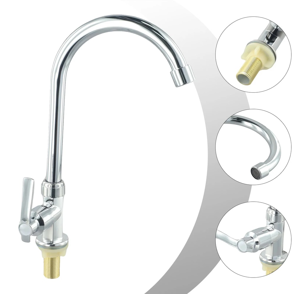 Cold Water Faucet Single Hole Swivel Sink Tap For Kitchen Bar Bathroom 4