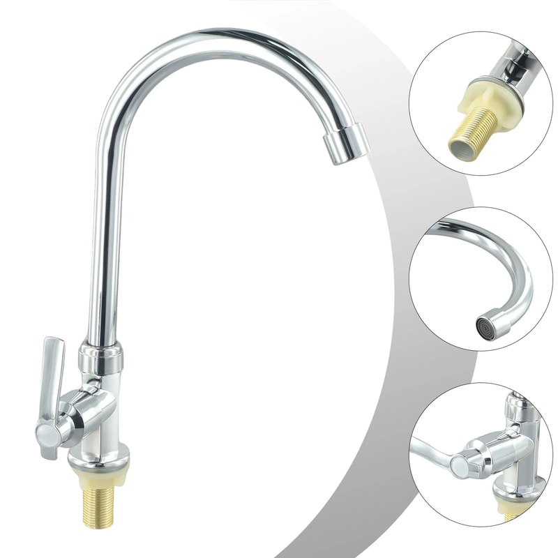 Cold Water Faucet Single Hole Swivel Sink Tap For Kitchen Bar Bathroom 4