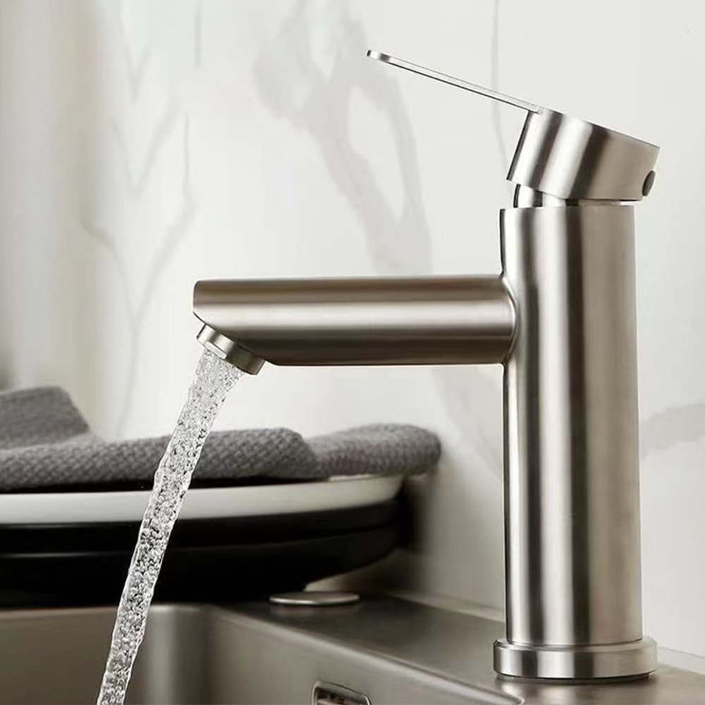 Raised Stainless Steel Basin Faucet Cold Water Deck Mounted Sink Tap For Vessel Basins 4