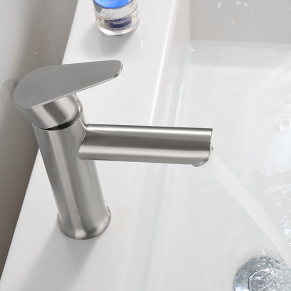 Raised Stainless Steel Basin Faucet Cold Water Deck Mounted Sink Tap For Vessel Basins 2