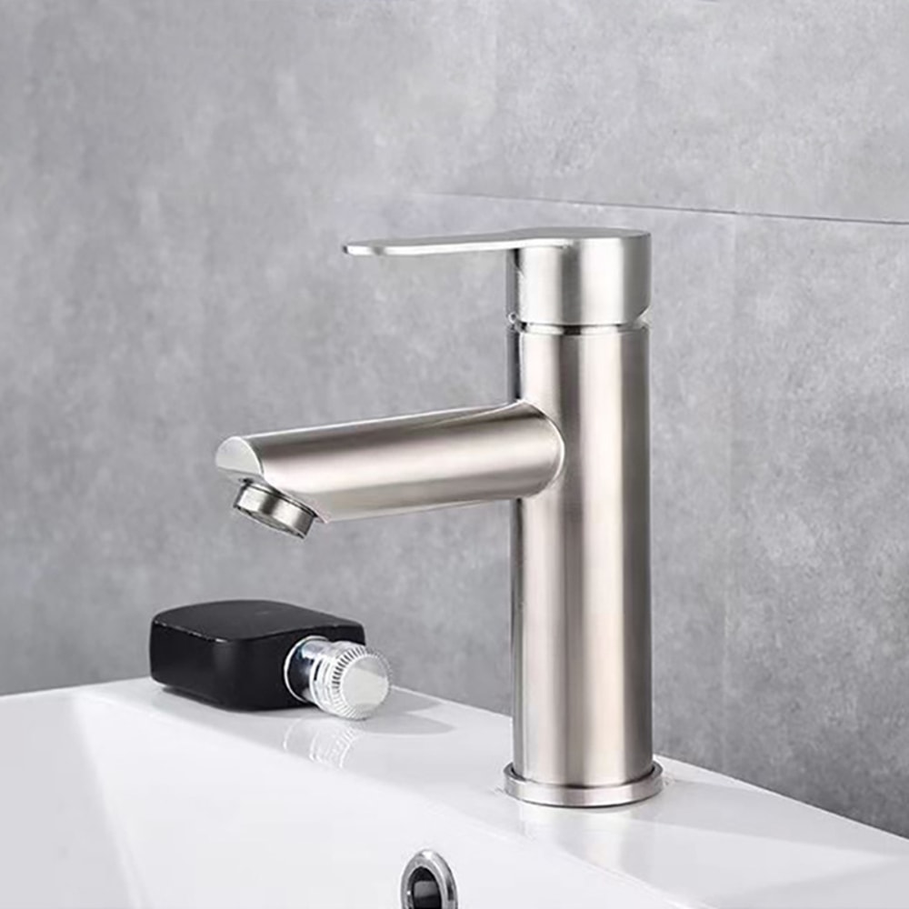 Raised Stainless Steel Basin Faucet Cold Water Deck Mounted Sink Tap For Vessel Basins 3