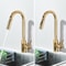 Luxury Gold Kitchen Sink Faucet With Pull Out Sprayer Single Handle Deck Mounted Kitchen Faucet 1
