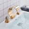 Luxury Gold Waterfall Bathroom Faucet With Crystal Knobs For Hole Sink 3
