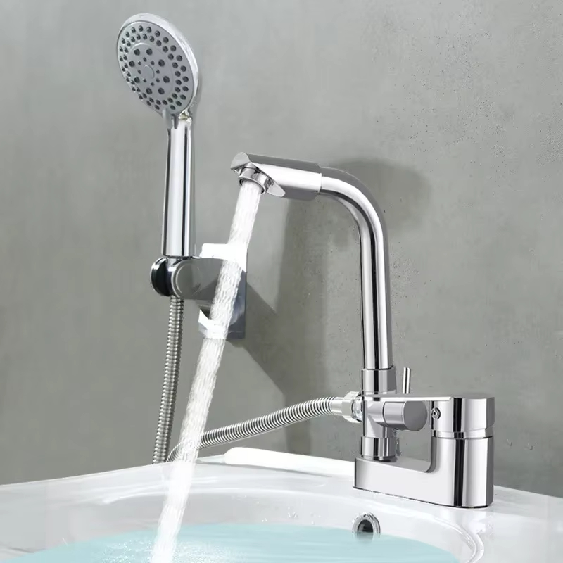 Swivel Bathroom Sink Faucet with Hot and Cold Mixer Tap