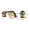Luxury Gold Waterfall Bathroom Faucet With LED Light Hole Widespread Bathroom Sink Faucet 1