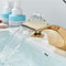 Luxury Gold Waterfall Bathroom Faucet With LED Light Hole Widespread Bathroom Sink Faucet 2