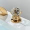 Luxury Gold Waterfall Bathroom Faucet With LED Light Hole Widespread Bathroom Sink Faucet 4