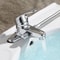 Modern Chrome Bathroom Sink Faucet Deck Mounted Hot and Cold Washbasin Mixer Tap