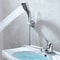 Modern Chrome Bathroom Sink Faucet Deck Mounted Hot and Cold Washbasin Mixer Tap