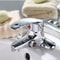 Modern Chrome Bathroom Sink Faucet Deck Mounted Hot and Cold Washbasin Mixer Tap