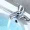 Modern Chrome Bathroom Sink Faucet Deck Mounted Hot and Cold Washbasin Mixer Tap