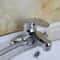 Modern Chrome Bathroom Sink Faucet Deck Mounted Hot and Cold Washbasin Mixer Tap