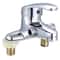 Modern Chrome Bathroom Sink Faucet Deck Mounted Hot and Cold Washbasin Mixer Tap