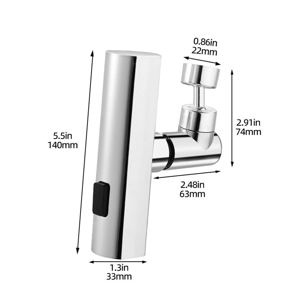 Rotating Faucet Extender with Waterfall Spray and Multi Mode Rotating Faucet Aerator