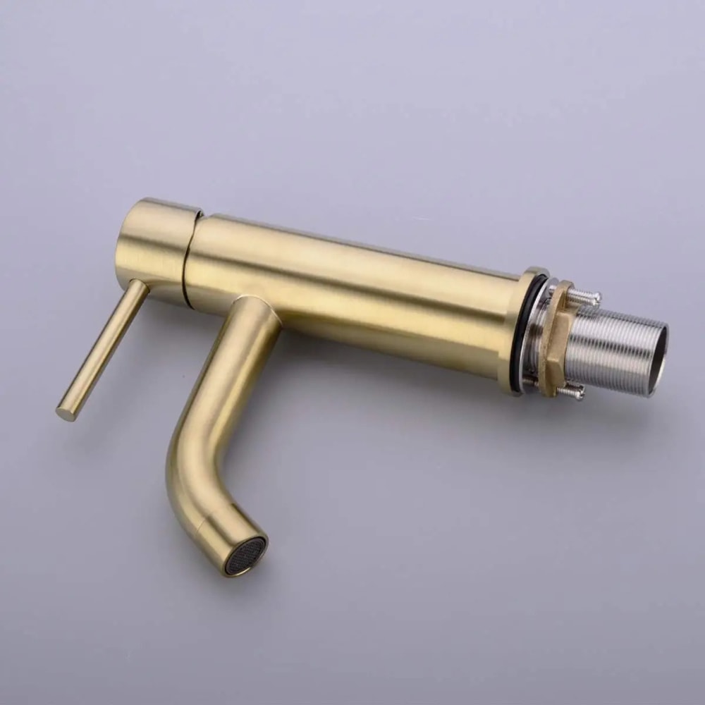 Brushed Gold Bathroom Sink Faucet Single Handle Hot and Cold Basin Mixer Tap