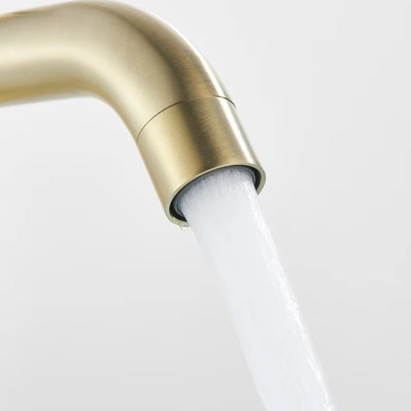 Brushed Gold Bathroom Sink Faucet Single Handle Hot and Cold Basin Mixer Tap