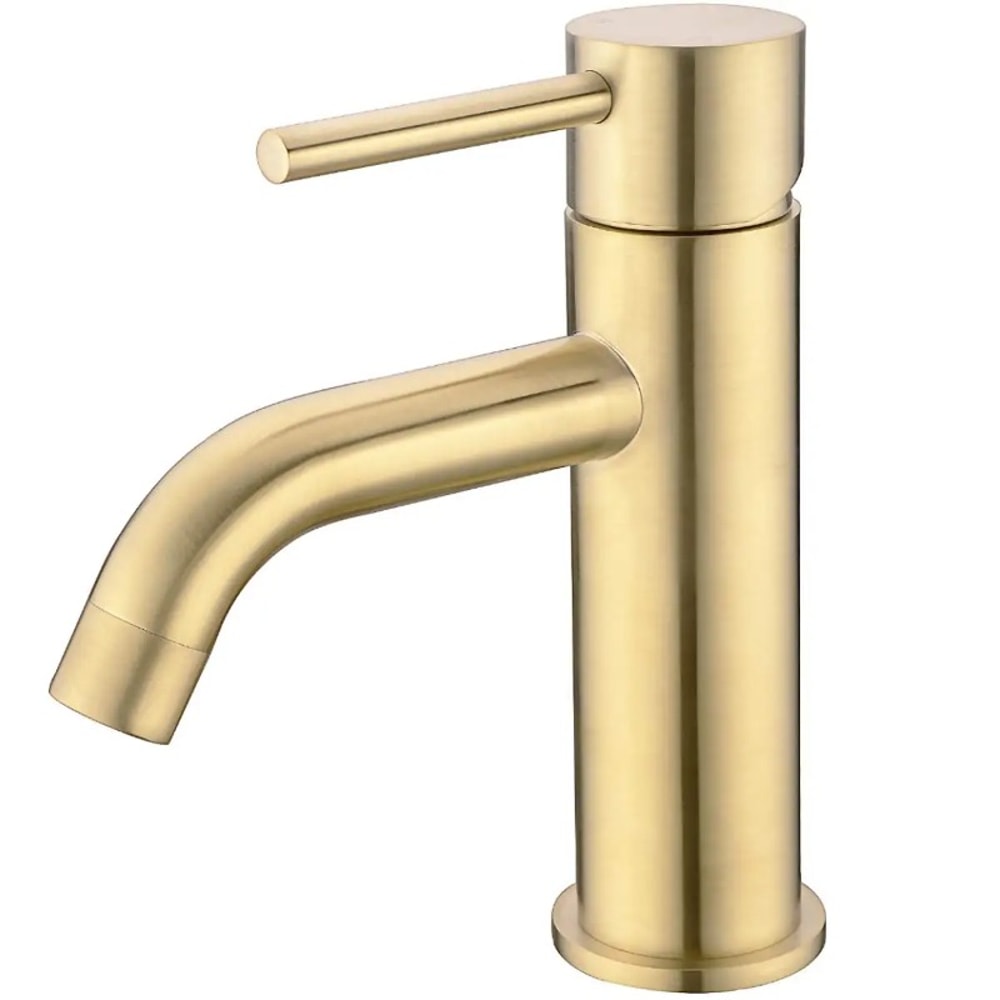 Brushed Gold Bathroom Sink Faucet Single Handle Hot and Cold Basin Mixer Tap