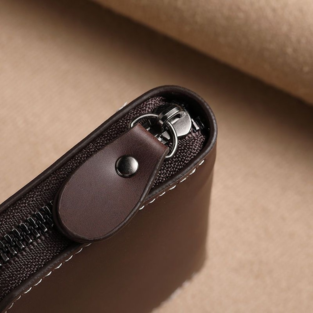 RFID Blocking Passport Wallet Zip Card Holder in PU Leather