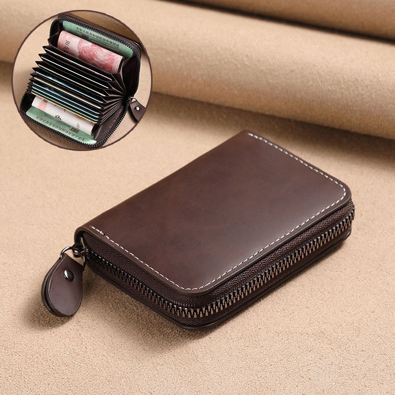 RFID Blocking Passport Wallet Zip Card Holder in PU Leather