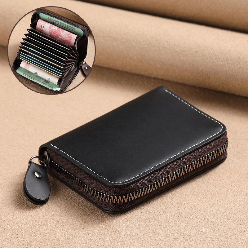 RFID Blocking Passport Wallet Zip Card Holder in PU Leather